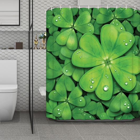 Shamrock Clover St. Patrick's Day Print Polyester Shower Curtain