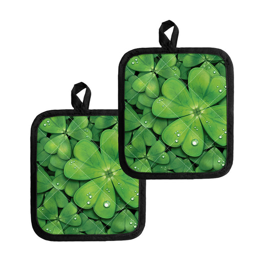 Shamrock Clover St. Patrick's Day Print Pot Holders