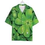 Shamrock Clover St. Patrick's Day Print Rayon Hawaiian Shirt