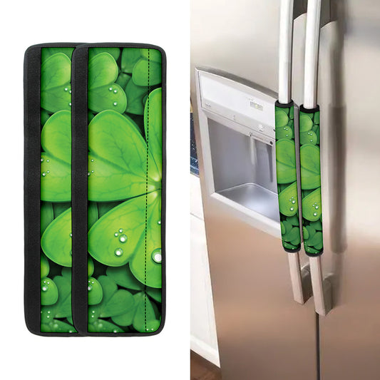 Shamrock Clover St. Patrick's Day Print Refrigerator Handle Covers