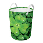 Shamrock Clover St. Patrick's Day Print Round Laundry Basket