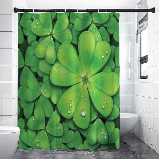 Shamrock Clover St. Patrick's Day Print Shower Curtain