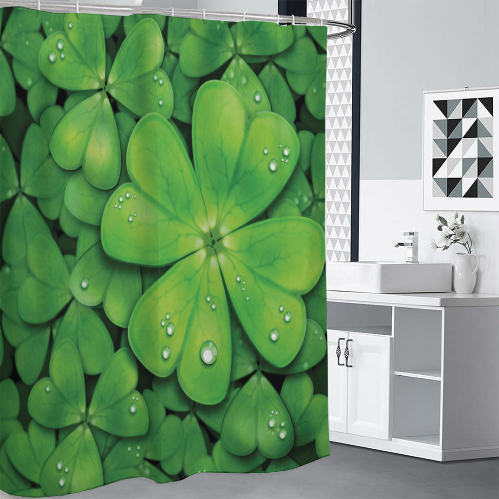 Shamrock Clover St. Patrick's Day Print Shower Curtain