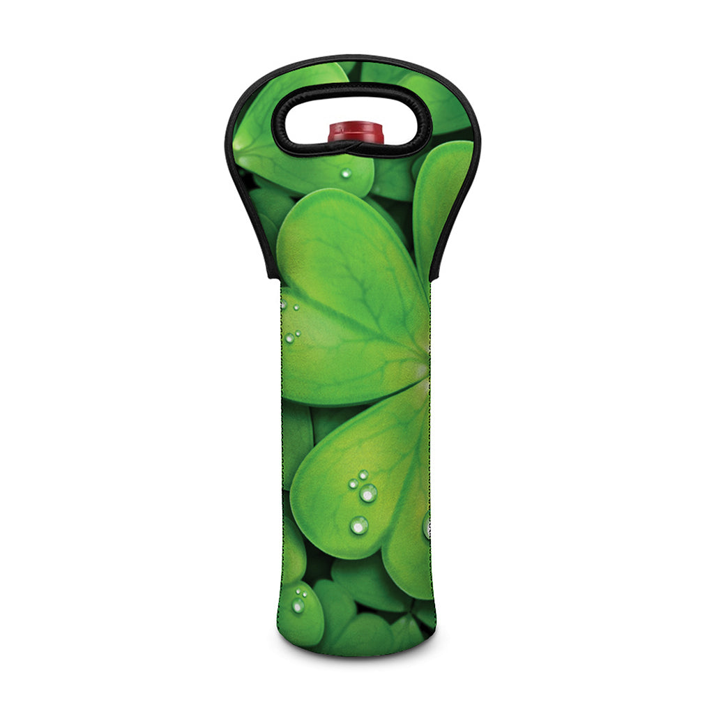 Shamrock Clover St. Patrick's Day Print Single Neoprene Wine Tote