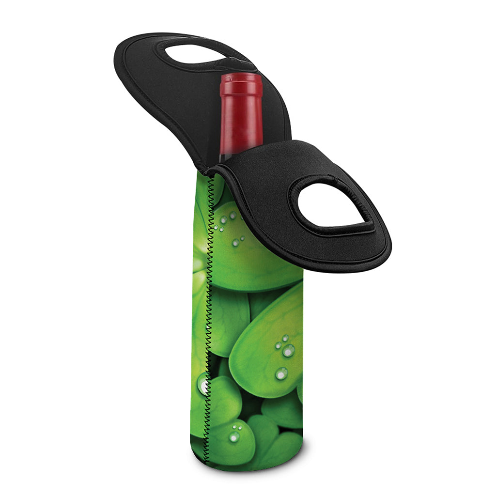 Shamrock Clover St. Patrick's Day Print Single Neoprene Wine Tote