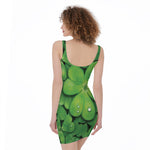 Shamrock Clover St. Patrick's Day Print Sleeveless Bodycon Dress