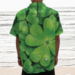 Shamrock Clover St. Patrick's Day Print Textured Short Sleeve Shirt