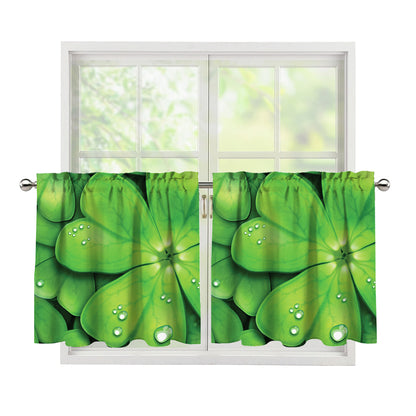 Shamrock Clover St. Patrick's Day Print Tier Curtains