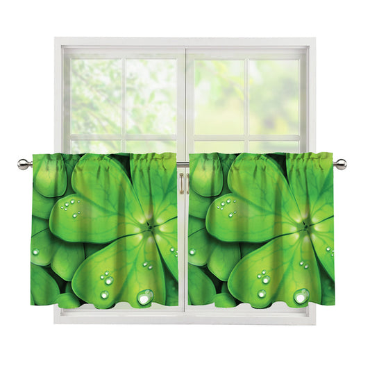 Shamrock Clover St. Patrick's Day Print Tier Curtains