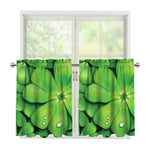 Shamrock Clover St. Patrick's Day Print Tier Curtains