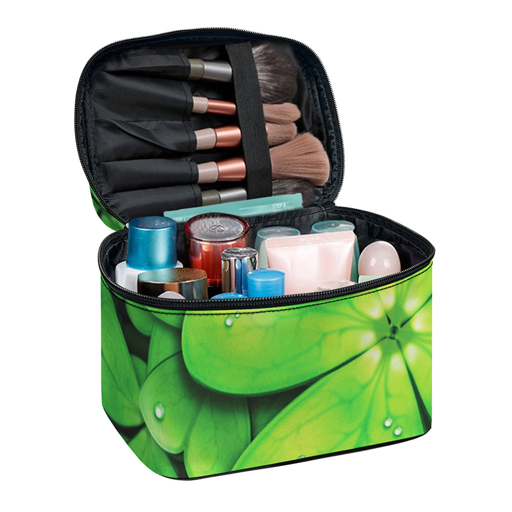 Shamrock Clover St. Patrick's Day Print Travel Makeup Bag