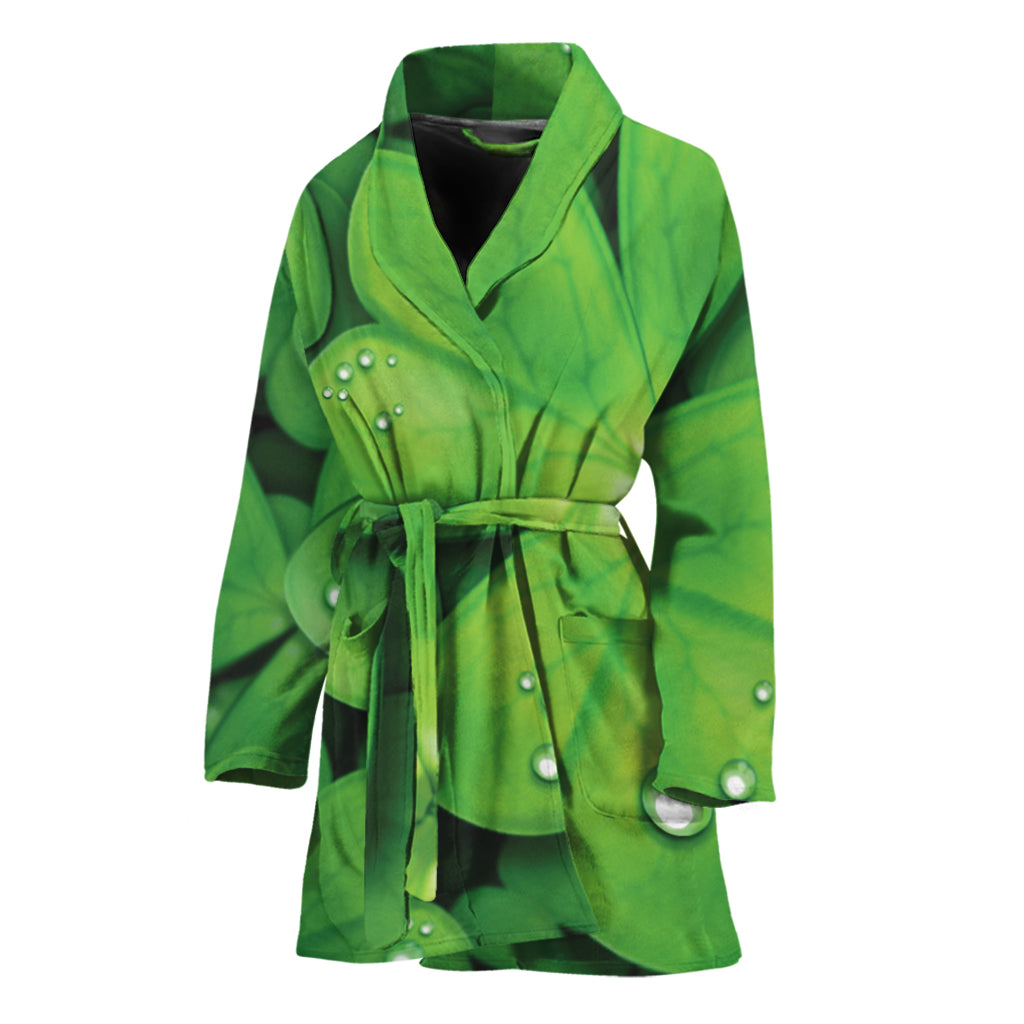 Shamrock Clover St. Patrick's Day Print Women's Bathrobe
