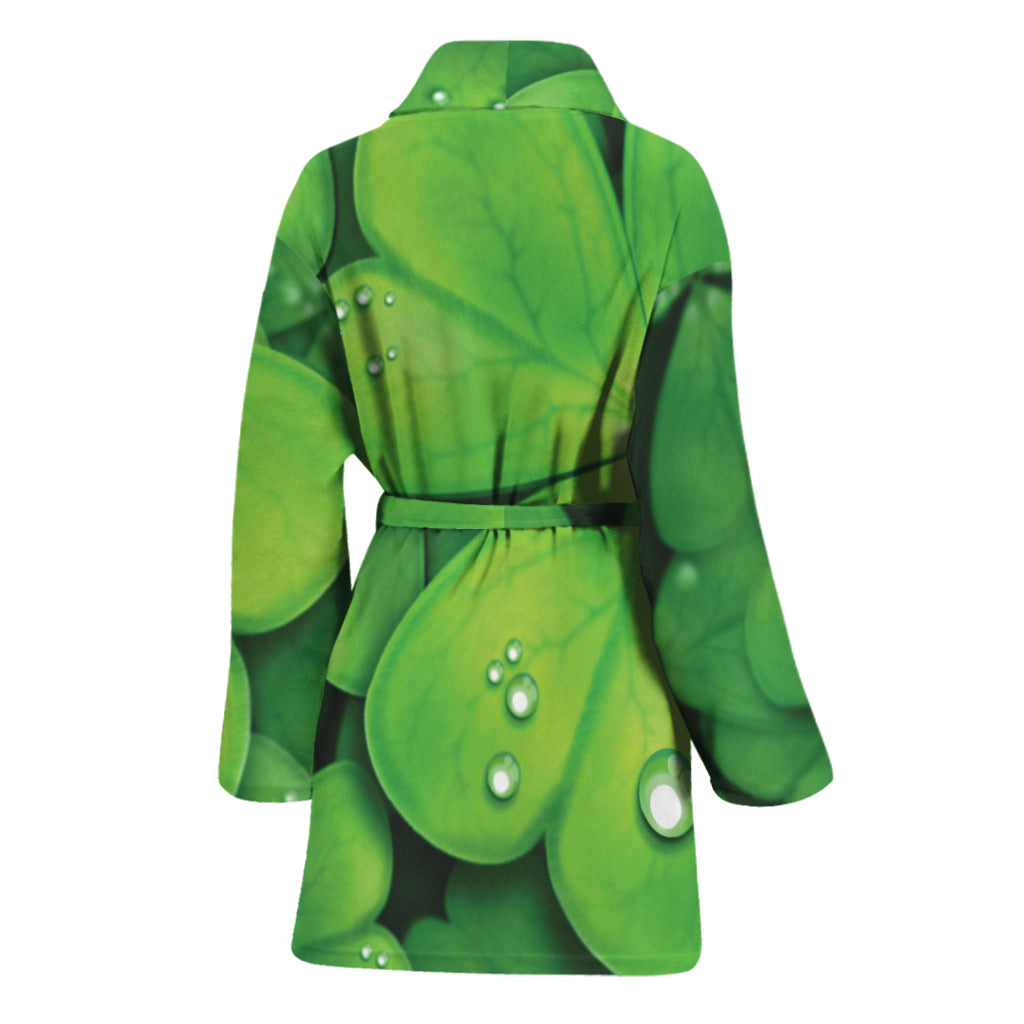 Shamrock Clover St. Patrick's Day Print Women's Bathrobe