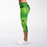 Shamrock Clover St. Patrick's Day Print Women's Capri Leggings