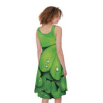 Shamrock Clover St. Patrick's Day Print Women's Sleeveless Dress