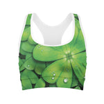 Shamrock Clover St. Patrick's Day Print Women's Sports Bra