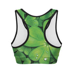 Shamrock Clover St. Patrick's Day Print Women's Sports Bra