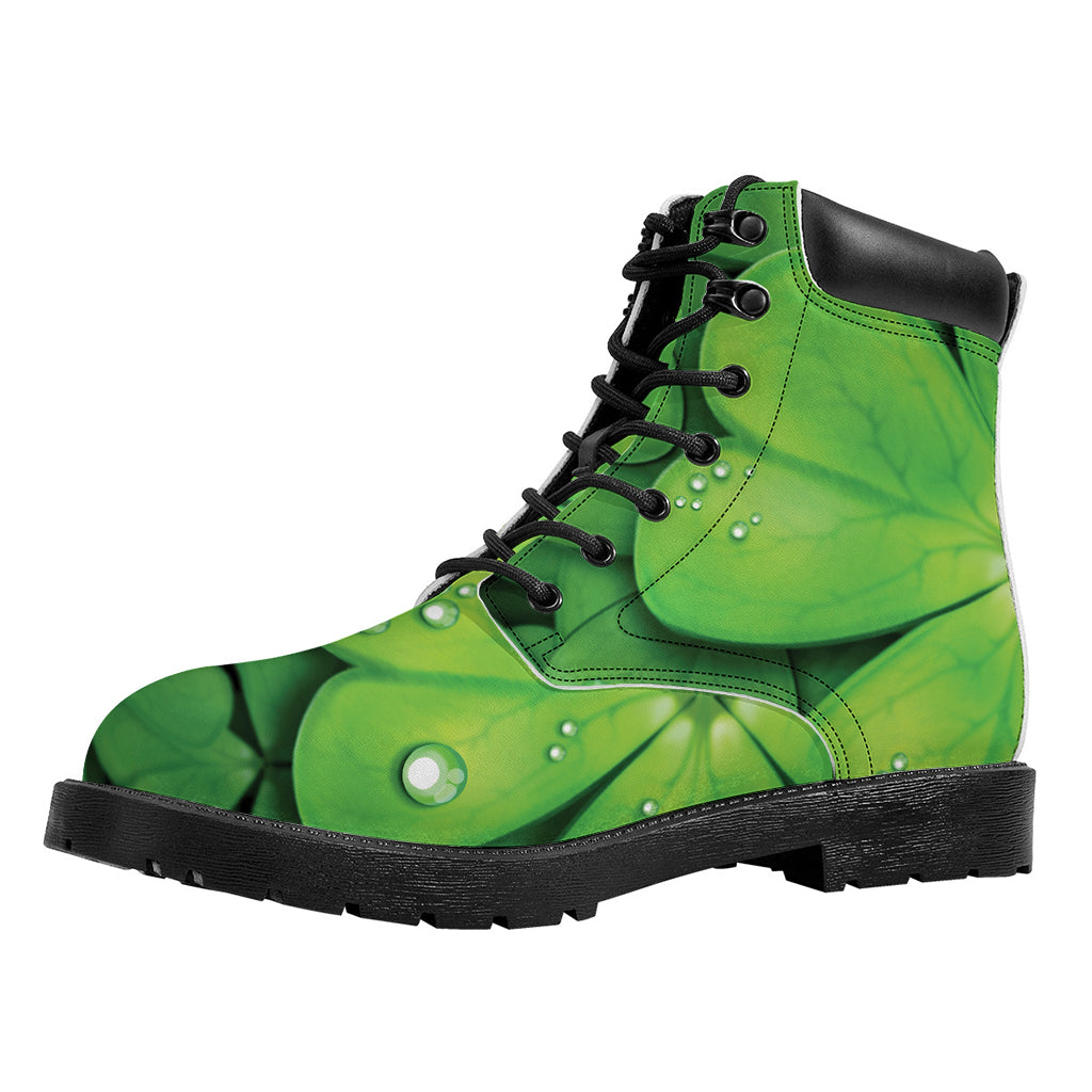 Shamrock Clover St. Patrick's Day Print Work Boots