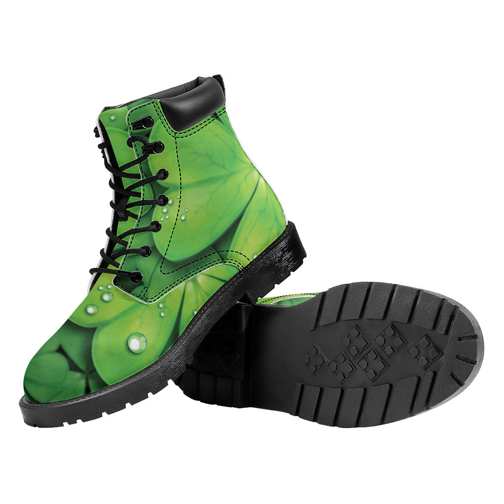 Shamrock Clover St. Patrick's Day Print Work Boots