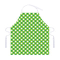 Shamrock Green And White Gingham Print Adjustable Apron