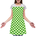 Shamrock Green And White Gingham Print Adjustable Apron