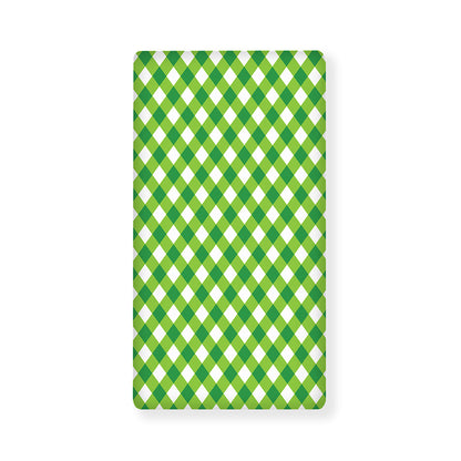 Shamrock Green And White Gingham Print Baby Crib Sheet