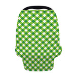 Shamrock Green And White Gingham Print Baby Seat Cover