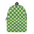 Shamrock Green And White Gingham Print School Backpack
