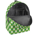 Shamrock Green And White Gingham Print Backpack