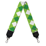 Shamrock Green And White Gingham Print Bag Strap