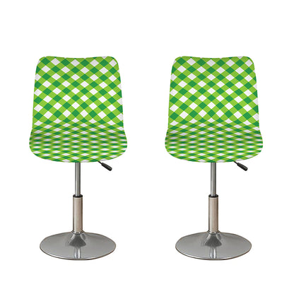 Shamrock Green And White Gingham Print Bar Stool Covers