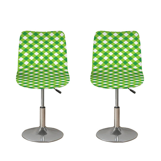 Shamrock Green And White Gingham Print Bar Stool Covers