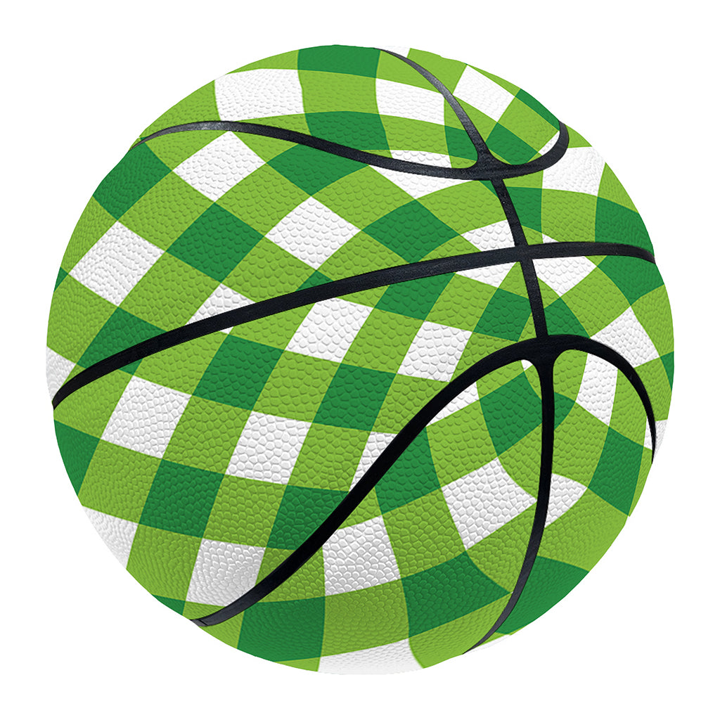 Shamrock Green And White Gingham Print Basketball