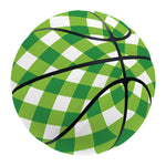 Shamrock Green And White Gingham Print Basketball