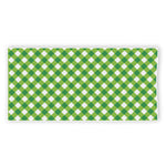 Shamrock Green And White Gingham Print Beach Towel