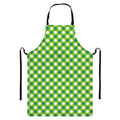 Shamrock Green And White Gingham Print Bib Apron With Pocket