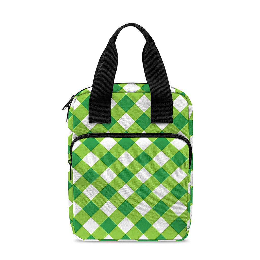 Shamrock Green And White Gingham Print Bible Tote Bag