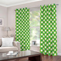 Shamrock Green And White Gingham Print Dimout Grommet Curtains