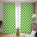 Shamrock Green And White Gingham Print Dimout Pencil Pleat Curtains