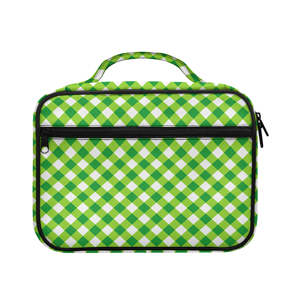 Shamrock Green And White Gingham Print Briefcase Bible Bag