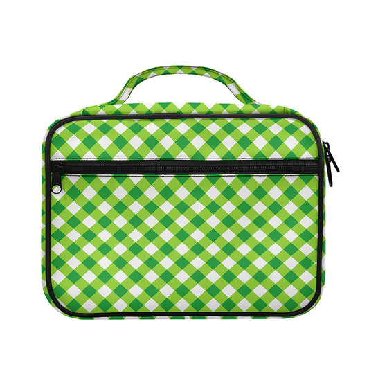Shamrock Green And White Gingham Print Briefcase Bible Bag