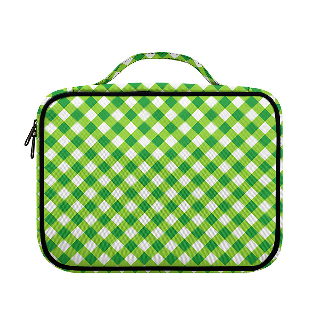Shamrock Green And White Gingham Print Briefcase Bible Bag