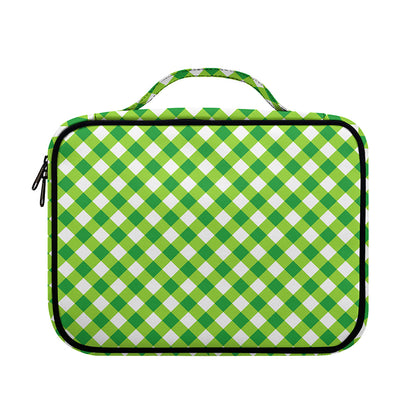 Shamrock Green And White Gingham Print Briefcase Bible Bag