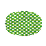 Shamrock Green And White Gingham Print Car Side Mirror Covers