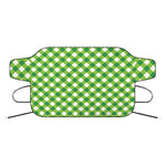 Shamrock Green And White Gingham Print Car Windshield Snow Cover
