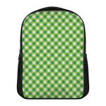 Shamrock Green And White Gingham Print Casual Backpack