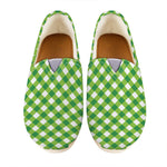 Shamrock Green And White Gingham Print Casual Shoes