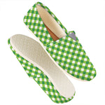 Shamrock Green And White Gingham Print Casual Shoes