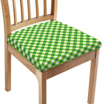 Shamrock Green And White Gingham Print Chair Cushion Cover