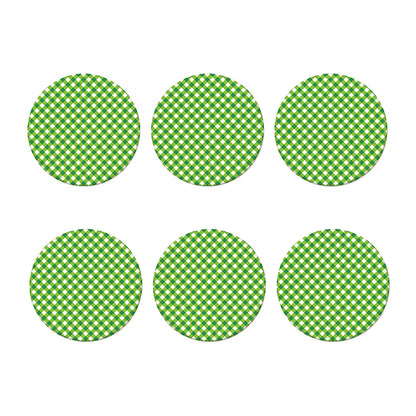 Shamrock Green And White Gingham Print Coaster Set